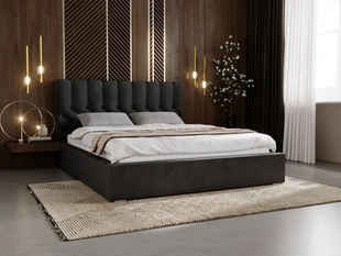 Bed met Opbergruimte en lattenbodem 200x200 Roma Zwart