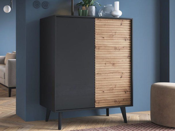 Hoge kast met Deuren Astro Zwart