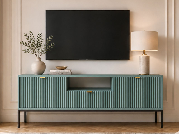 TV-Meubel met deuren en lade Amber Groen