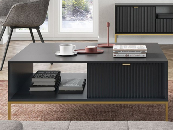 Salontafel met lade Amber Zwart