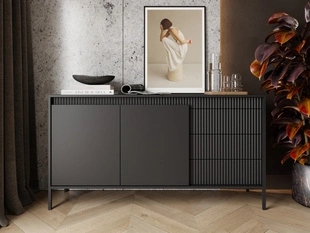 Dressoir met Deuren en Lades 153 cm Sorano Zwart
