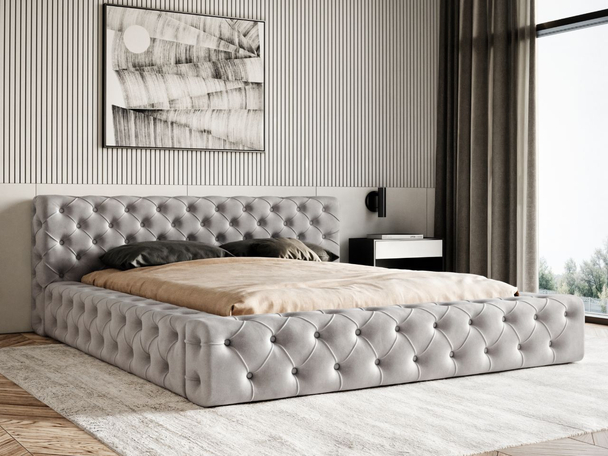 Bed met Opbergruimte en lattenbodem 120x200 cm Palini Grijs