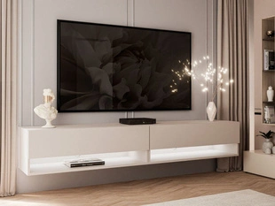 TV-wandmeubel 180 cm voor de woonkamer met ledverlichting Aurelie Kashmir mat