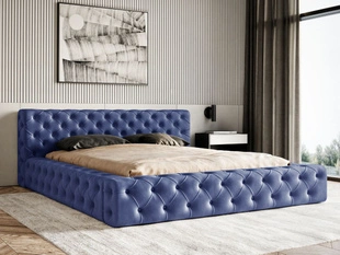 Bed met Opbergruimte en lattenbodem 140x200 cm Palini Donkerblauw