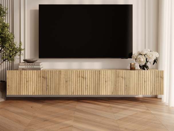 Set tv-meubels met deuren 200 cm Kioto Artisan Eik