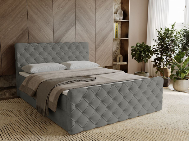 Boxspring met Opbergruimte 140x200 Lunaris Grijs