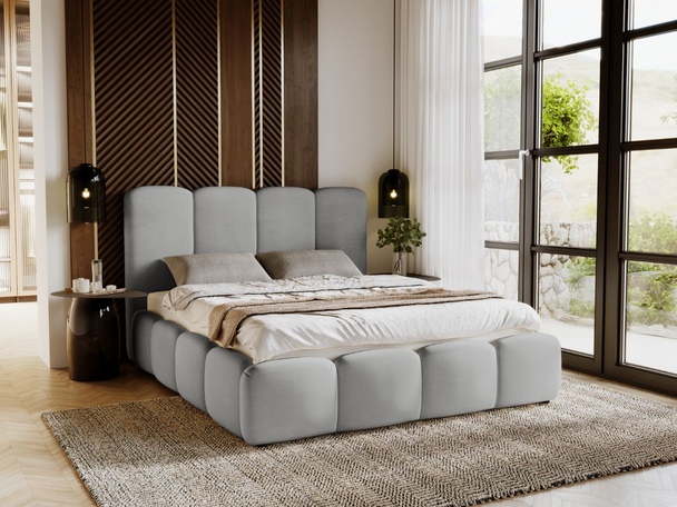 Bed met Opbergruimte en lattenbodem 180x200 cm Galli Grijs