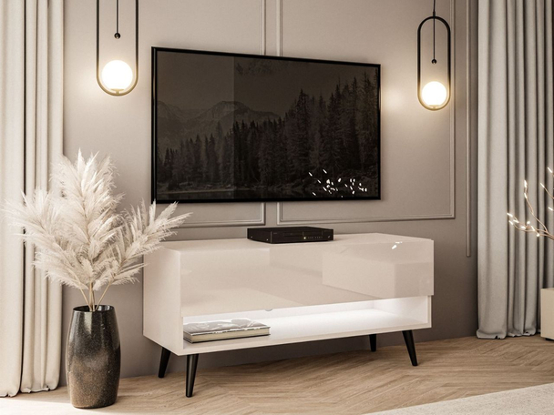 TV-meubel 90 cm voor de woonkamer met ledverlichting Aurelie Kashmir glans
