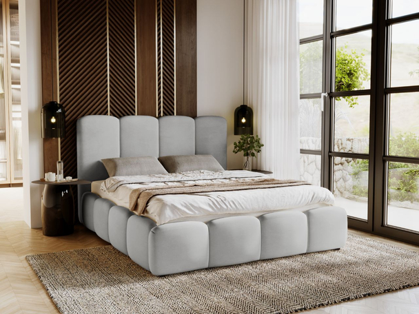 Bed met Opbergruimte en lattenbodem 140x200 cm Galli Lichtgrijs