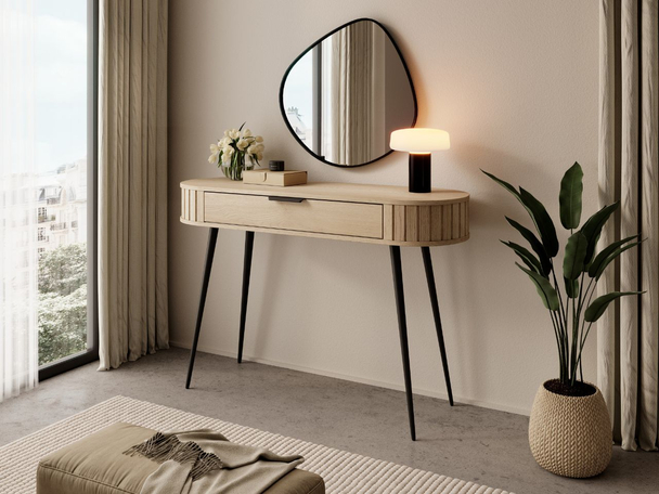 Kaptafel met zwarte metalen poten Passione Bruin