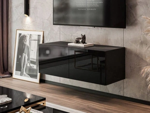 TV-Meubel met deuren 100 cm Nodoo Zwart glans