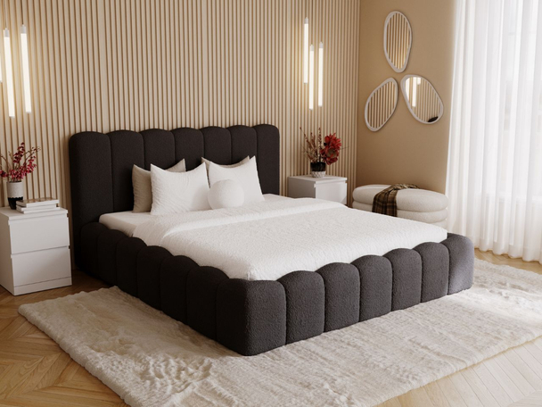 Tweepersoonsbed met Opbergruimte en lattenbodem 200x200 Smile Zwart