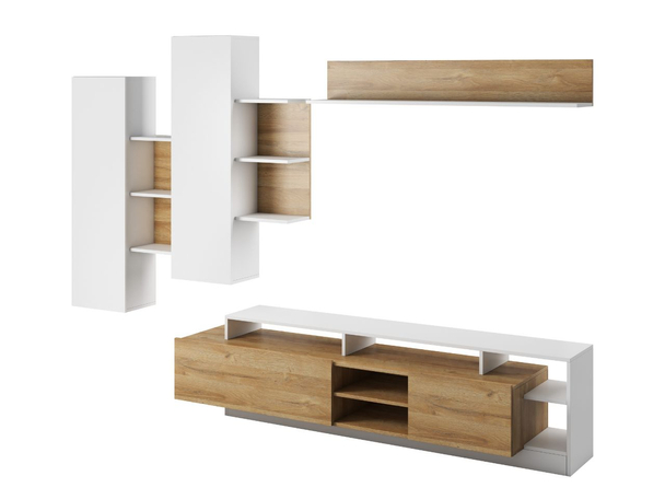 Wandmeubel voor de woonkamer Alvano Bruin,Wit