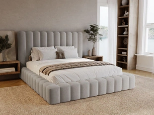 Bed met Opbergruimte en lattenbodem 140x200 Rotto Lichtgrijs