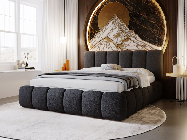 Bed met lattenbodem zonder opbergruimte 160x200 Cloud Zwart