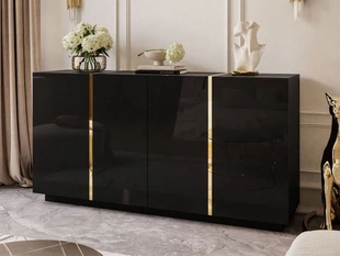 Dressoir met deuren Lunelie Zwarte glans