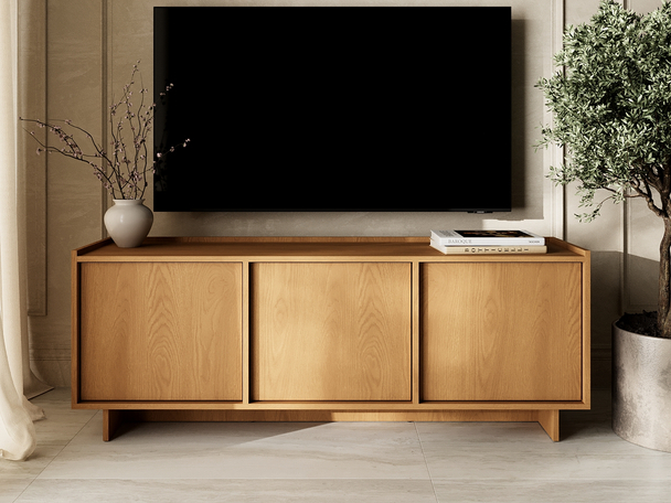 TV-Meubel 147 cm met deuren Azumi Karamel Eiken