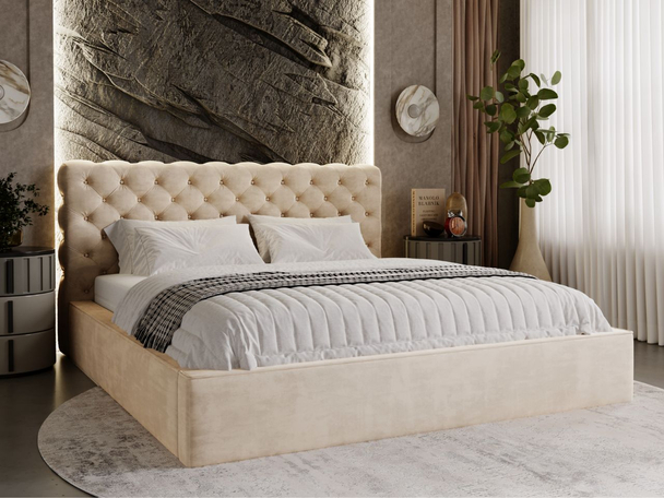 Bed met Opbergruimte en lattenbodem 180x200 Apollo Beige