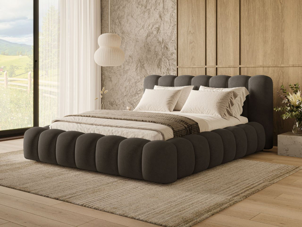 Bed met Opbergruimte en lattenbodem 120x200 Averia Donkergrijs