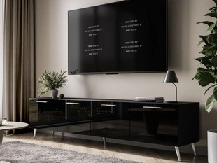 TV-meubel met deuren 200 cm Noaé Zwart glans