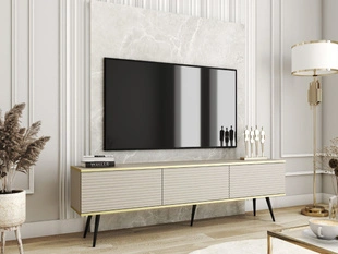 TV-meubel met gegroefde deuren 175 cm Diolo Beige