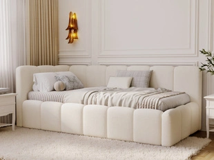 Eenpersoons jeugdbed met opbergruimte en lattenbodem 90x200 Cloud One Beige