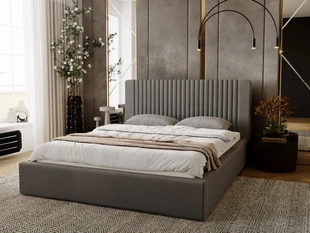 Tweepersoonsbed met Opbergruimte en lattenbodem 120x200 Malmo Grijs