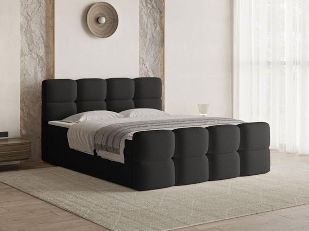 Boxspring met Opbergruimte 160x200 Rivon Zwart
