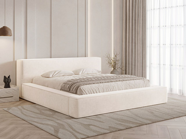 Bed met Opbergruimte en lattenbodem 180x200 Mali Crème