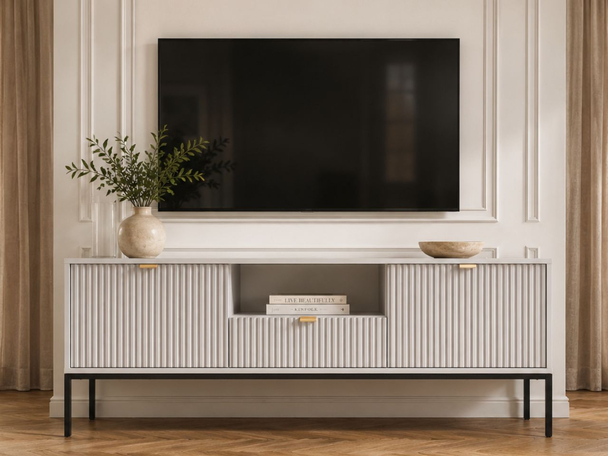 TV-Meubel met deuren en lade Amber Grijs