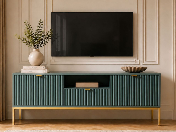 TV-Meubel met deuren en lade Amber Groen