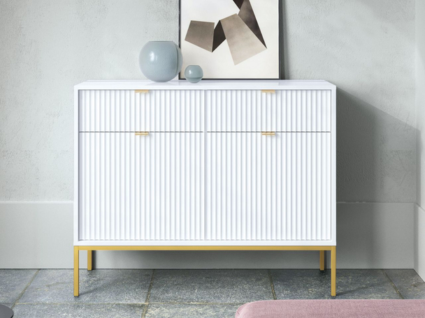 Dressoir met deuren en lades Amber Wit