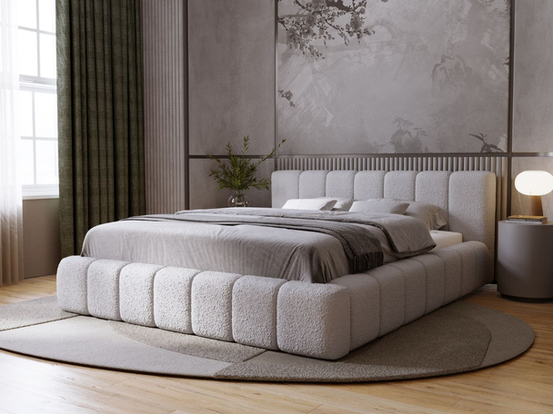 Bed met Opbergruimte en lattenbodem 140x200 Orio Grijs