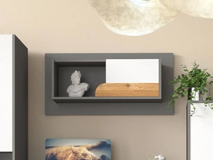 Wandplank Casa Eiken Nash, WIt, Grijs