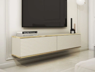 TV-Hangkast met gegroefde deuren Diolo Beige
