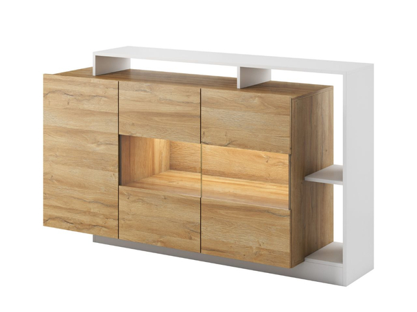 Dressoir met Deuren 155 cm Alvano Bruin, Wit