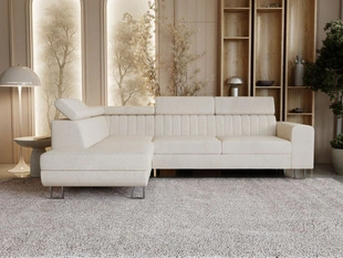 Hoekbank links met Slaapfunctie en Opbergruimte Berona Beige