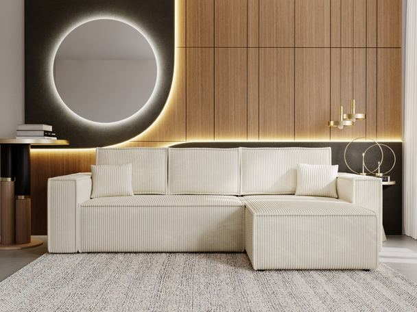 Hoekbank met Slaapfunctie en Opbergruimte Prato XL Beige