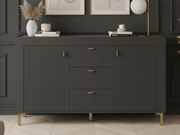 Dressoir met Deuren en Lades Messina Zwart