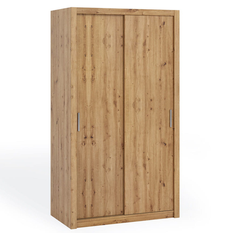 Tweedeurs kledingkast met schuifdeuren 120 cm Bino Bruin