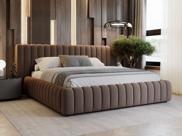 Tweepersoonsbed met Opbergruimte en lattenbodem 140x200 Bliss Bruin