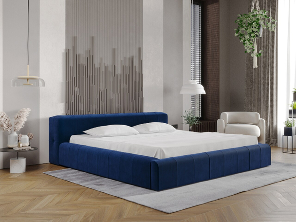 Tweepersoonsbed met Opbergruimte en lattenbodem 180x200 Lipari Blauw