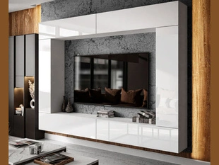 Hangend wandmeubel voor de woonkamer Nodoo Wit glans