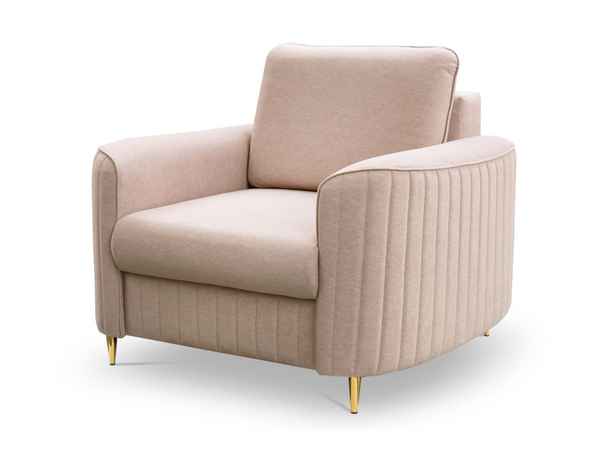 Fauteuil met gouden poten Limon Donkerbeige