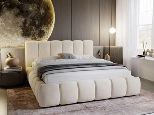 Tweepersoonsbed met lattenbodem zonder opbergruimte 120x200 cm Cloud Beige