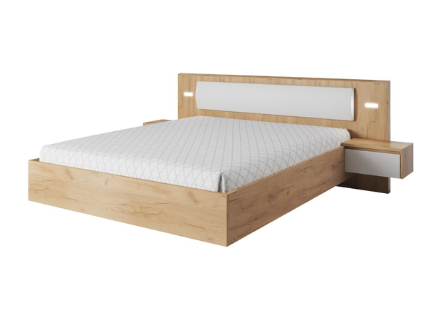 Houten bed 160 x200 Baffi Wit, Bruin