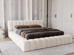 Bed met Opbergruimte en lattenbodem 160x200 Italia Crème