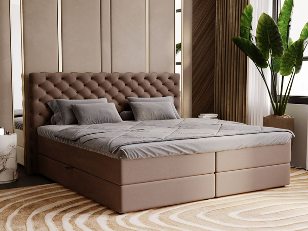 Boxspring met Opbergruimte 180x200 Bergamo Bruin