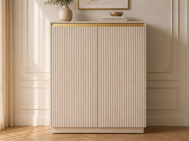 Hoge dressoir met deuren Roland Zandbeige