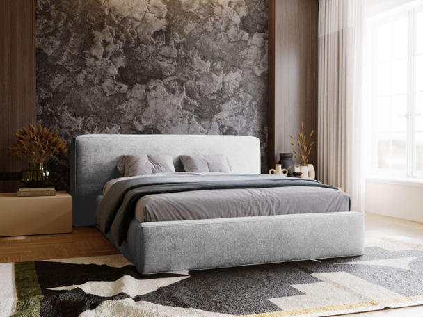 Bed met Opbergruimte en lattenbodem 120x200 cm Monza Lichtgrijs